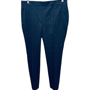CARLISLE PANTS Claudia plaid blue wool blend